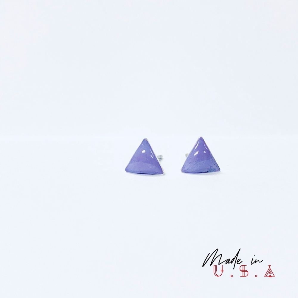 Petite Triangle Earrings - Lilac